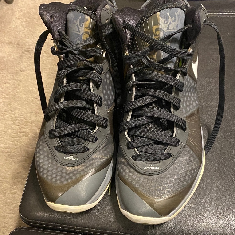 Nike LeBron James Black and Silver Basketball Shoes